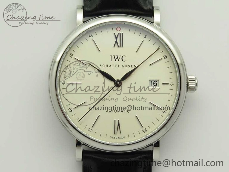 MIROTIME Portofino Automatic SS FKF 1:1 Best Edition White Dial SS Markers on Black Leather Strap A QuickDry 7138