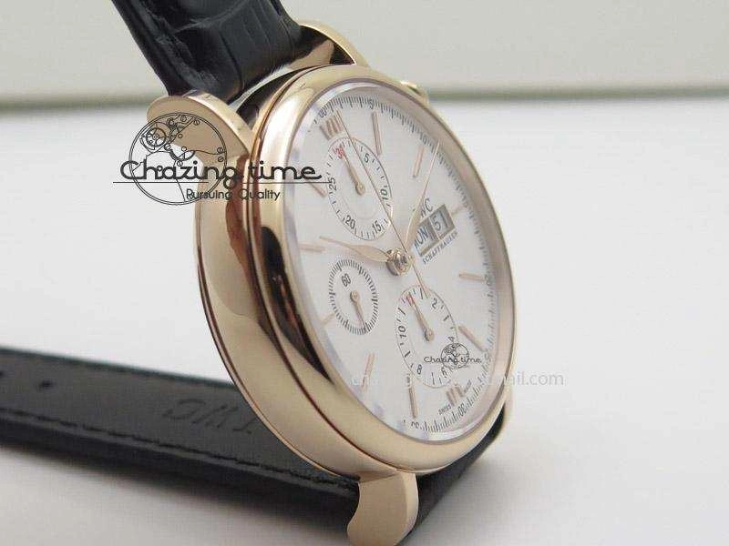 MIROTIME Portofino Chrono RG White Dial on Black Leather Strap A Vibrant 7385