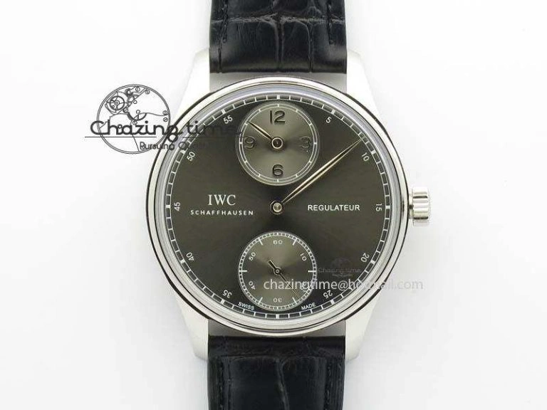 MIROTIME Portuguese IW544404 SS Gray Dial On Black Leather Strap A Practical 7259