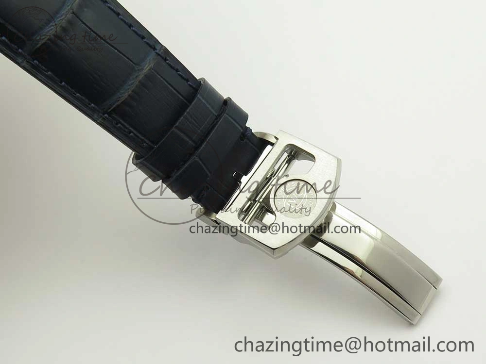 MIROTIME Portuguese Tourbillon IW5046 SS ZF Best Edition White Dial Blue Markers on Blue Leather Strap Fashionable 7149