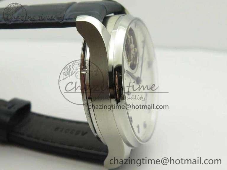MIROTIME Portuguese Tourbillon IW5046 SS ZF Best Edition White Dial Blue Markers on Blue Leather Strap Fashionable 7149
