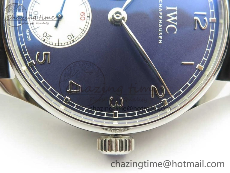 MIROTIME Seasonal Portuguese Tourbillon IW5463 SS ZF Best Edition Blue Dial on Black Leather Strap 7171
