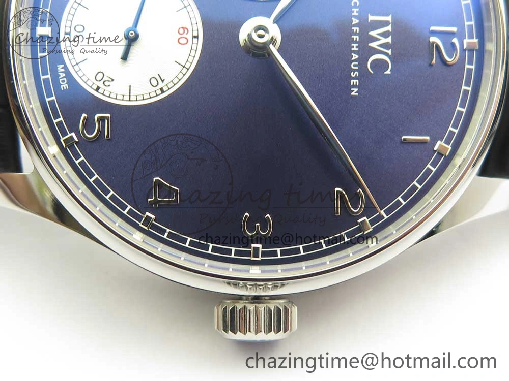 MIROTIME Seasonal Portuguese Tourbillon IW5463 SS ZF Best Edition Blue Dial on Black Leather Strap 7171
