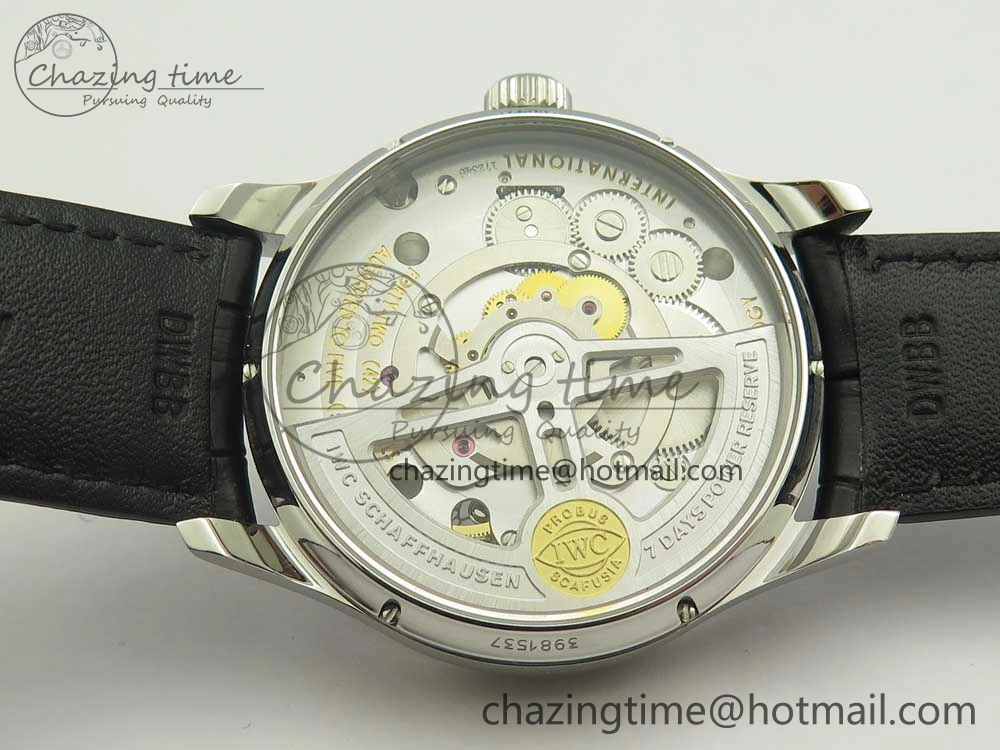 MIROTIME Seasonal Portuguese Tourbillon IW5463 SS ZF Best Edition Blue Dial on Black Leather Strap 7171