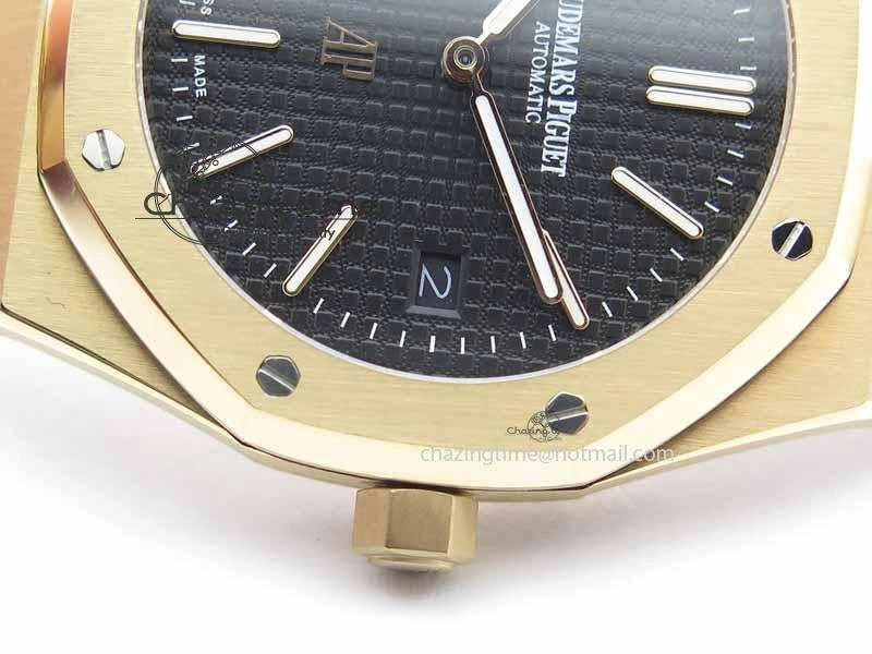 MIROTIME OdorResistant Royal Oak 39mm 15202 RG Black Dial On RG Bracelet MIYOTA 5018