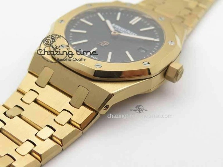 MIROTIME OdorResistant Royal Oak 39mm 15202 RG Black Dial On RG Bracelet MIYOTA 5018