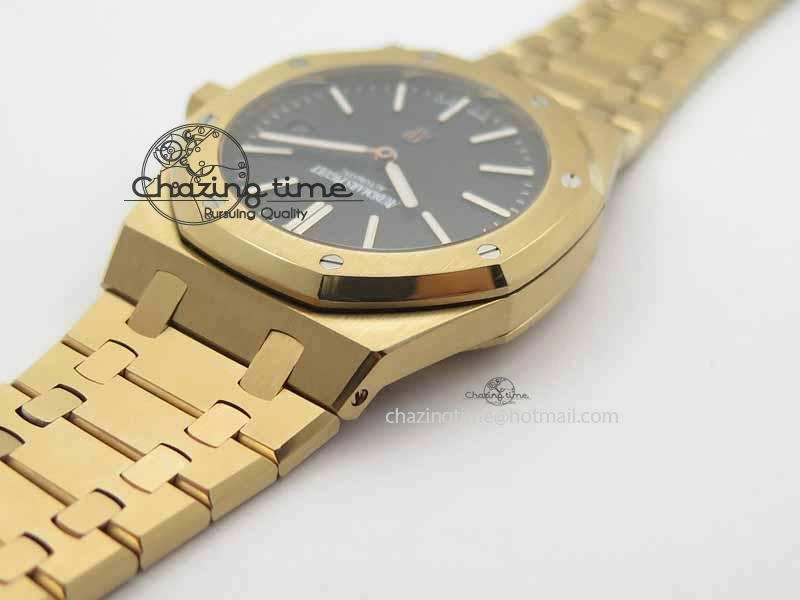 MIROTIME OdorResistant Royal Oak 39mm 15202 RG Black Dial On RG Bracelet MIYOTA 5018