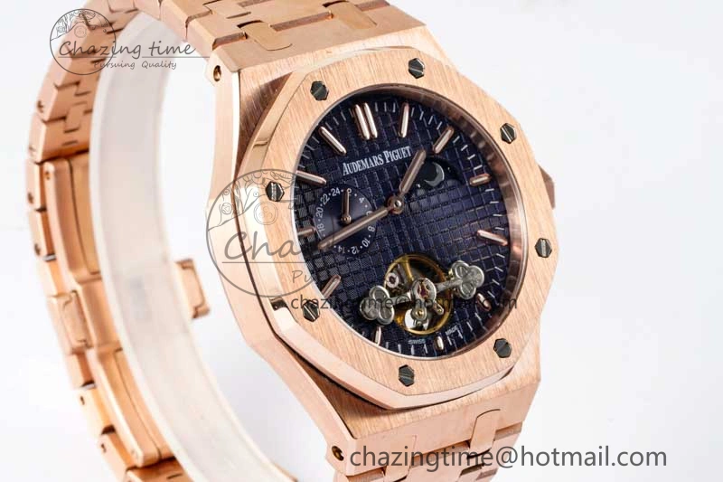 MIROTIME Sporty Royal Oak Fake Tourbillon RG ABF Blue Dial on RG Bracelet A23J (Erotic) 4759