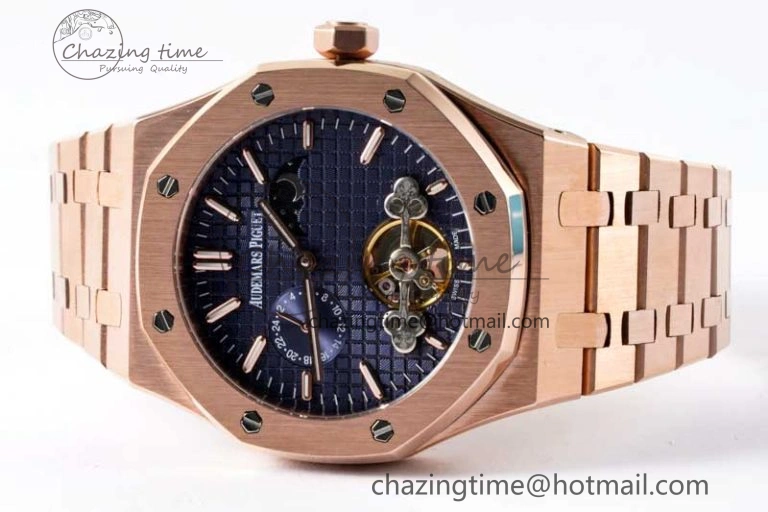 MIROTIME Sporty Royal Oak Fake Tourbillon RG ABF Blue Dial on RG Bracelet A23J (Erotic) 4759