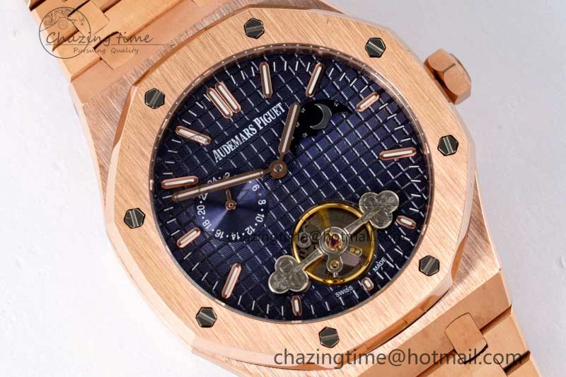 MIROTIME Sporty Royal Oak Fake Tourbillon RG ABF Blue Dial on RG Bracelet A23J (Erotic) 4759