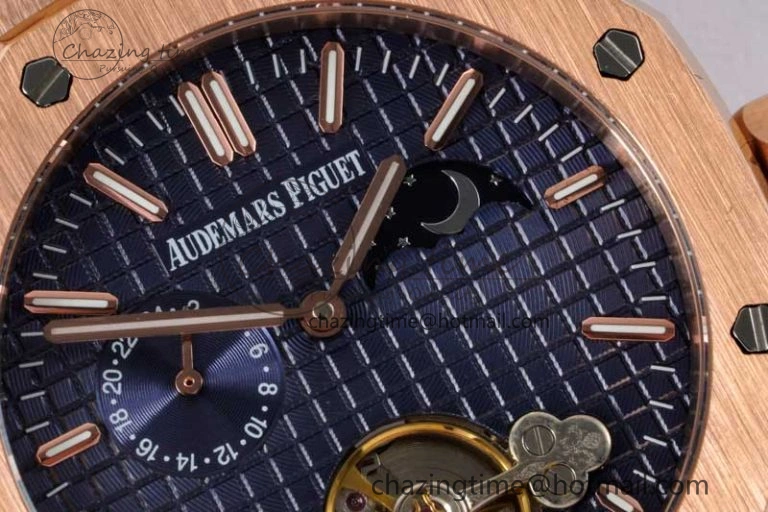MIROTIME Sporty Royal Oak Fake Tourbillon RG ABF Blue Dial on RG Bracelet A23J (Erotic) 4759