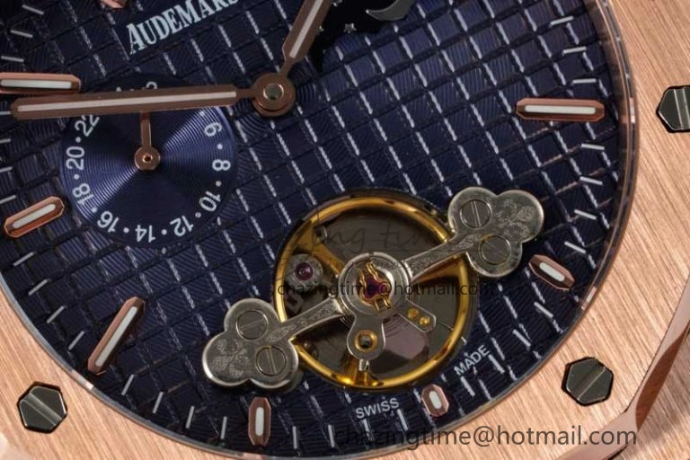 MIROTIME Sporty Royal Oak Fake Tourbillon RG ABF Blue Dial on RG Bracelet A23J (Erotic) 4759
