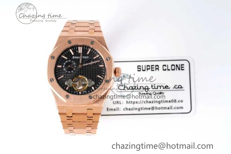 MIROTIME Sporty Royal Oak Fake Tourbillon RG ABF Blue Dial on RG Bracelet A23J (Erotic) 4759