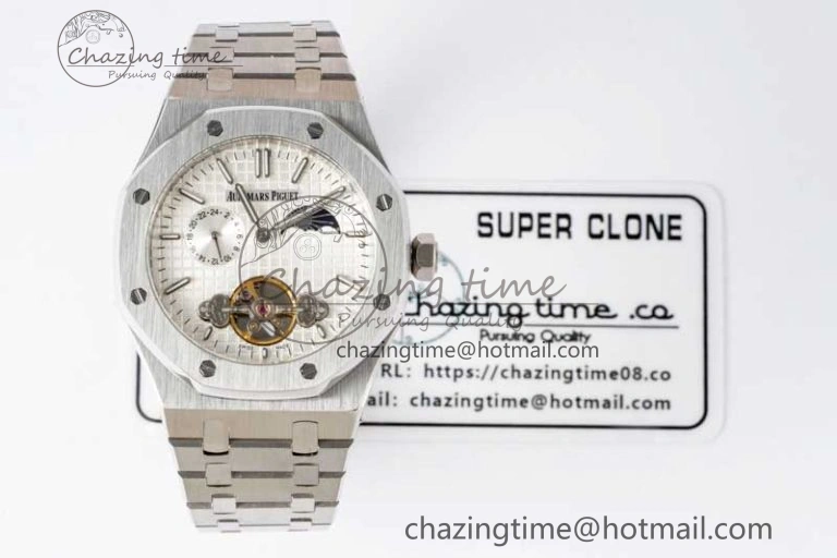 MIROTIME Royal Oak Fake Tourbillon SS ABF White Dial on SS Bracelet A23J (Erotic) UrbanChic 4763