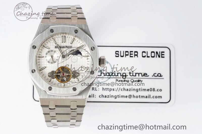 MIROTIME Royal Oak Fake Tourbillon SS ABF White Dial on SS Bracelet A23J (Erotic) UrbanChic 4763