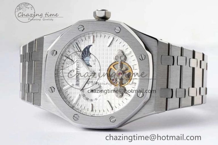 MIROTIME Royal Oak Fake Tourbillon SS ABF White Dial on SS Bracelet A23J (Erotic) UrbanChic 4763