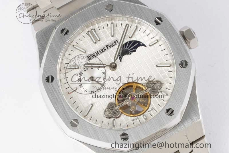 MIROTIME Royal Oak Fake Tourbillon SS ABF White Dial on SS Bracelet A23J (Erotic) UrbanChic 4763