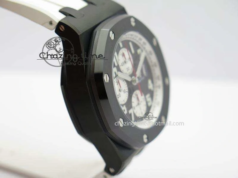 MIROTIME TimelessDesign Royal Oak Offshore Black & White Marcus JF Best Edition On White Rubber Strap A7750 (Free Black Strap) 5068
