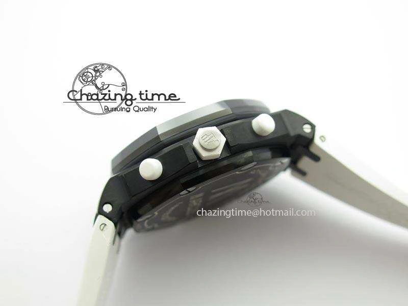 MIROTIME TimelessDesign Royal Oak Offshore Black & White Marcus JF Best Edition On White Rubber Strap A7750 (Free Black Strap) 5068