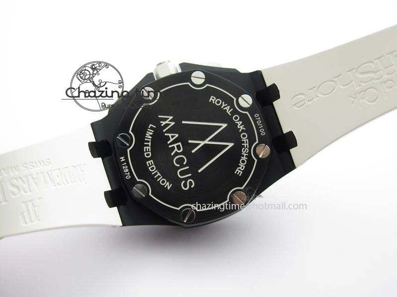 MIROTIME TimelessDesign Royal Oak Offshore Black & White Marcus JF Best Edition On White Rubber Strap A7750 (Free Black Strap) 5068