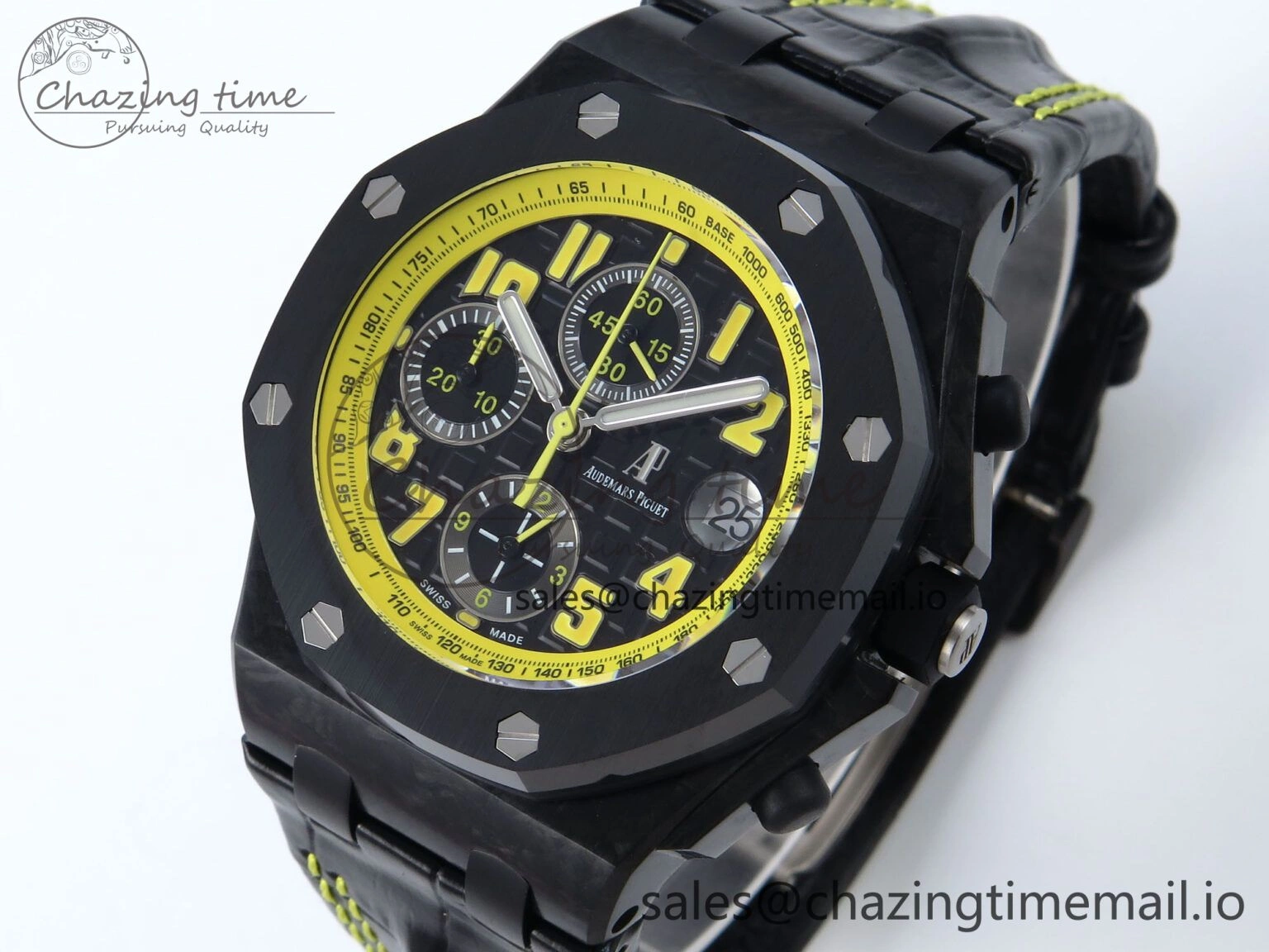 MIROTIME Royal Oak Offshore ‘Bumble Bee’ TKF Best Edition on Black Leather Strap A FastDry 4356