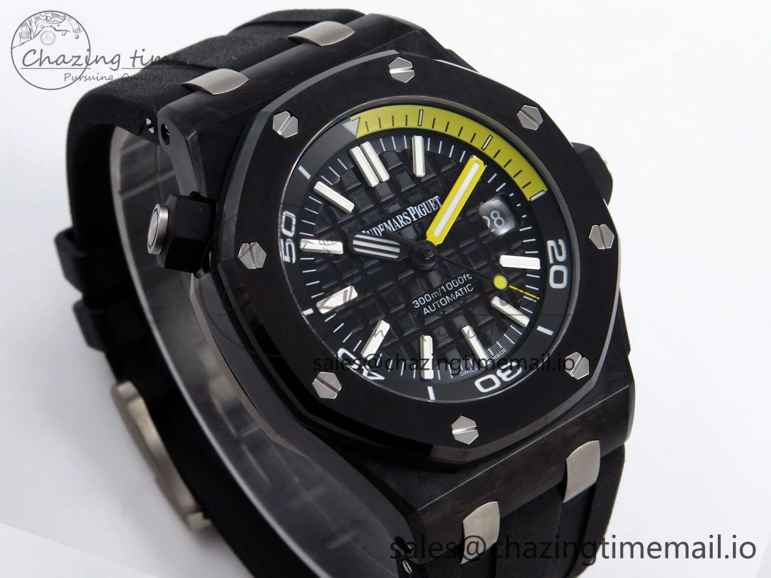 MIROTIME ModernLook Royal Oak Offshore Diver 15706 Forged Carbon IPF Best Edition on Rubber Strap MIYOTA 4394