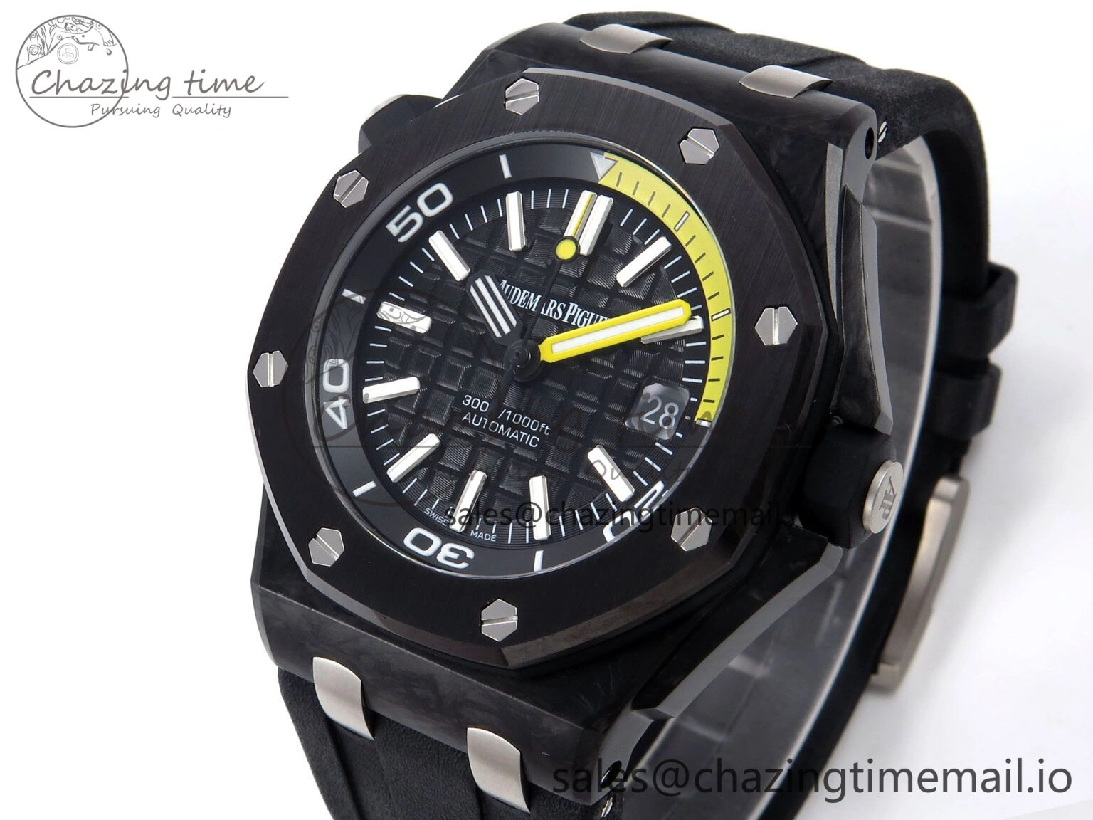 MIROTIME ModernLook Royal Oak Offshore Diver 15706 Forged Carbon IPF Best Edition on Rubber Strap MIYOTA 4394
