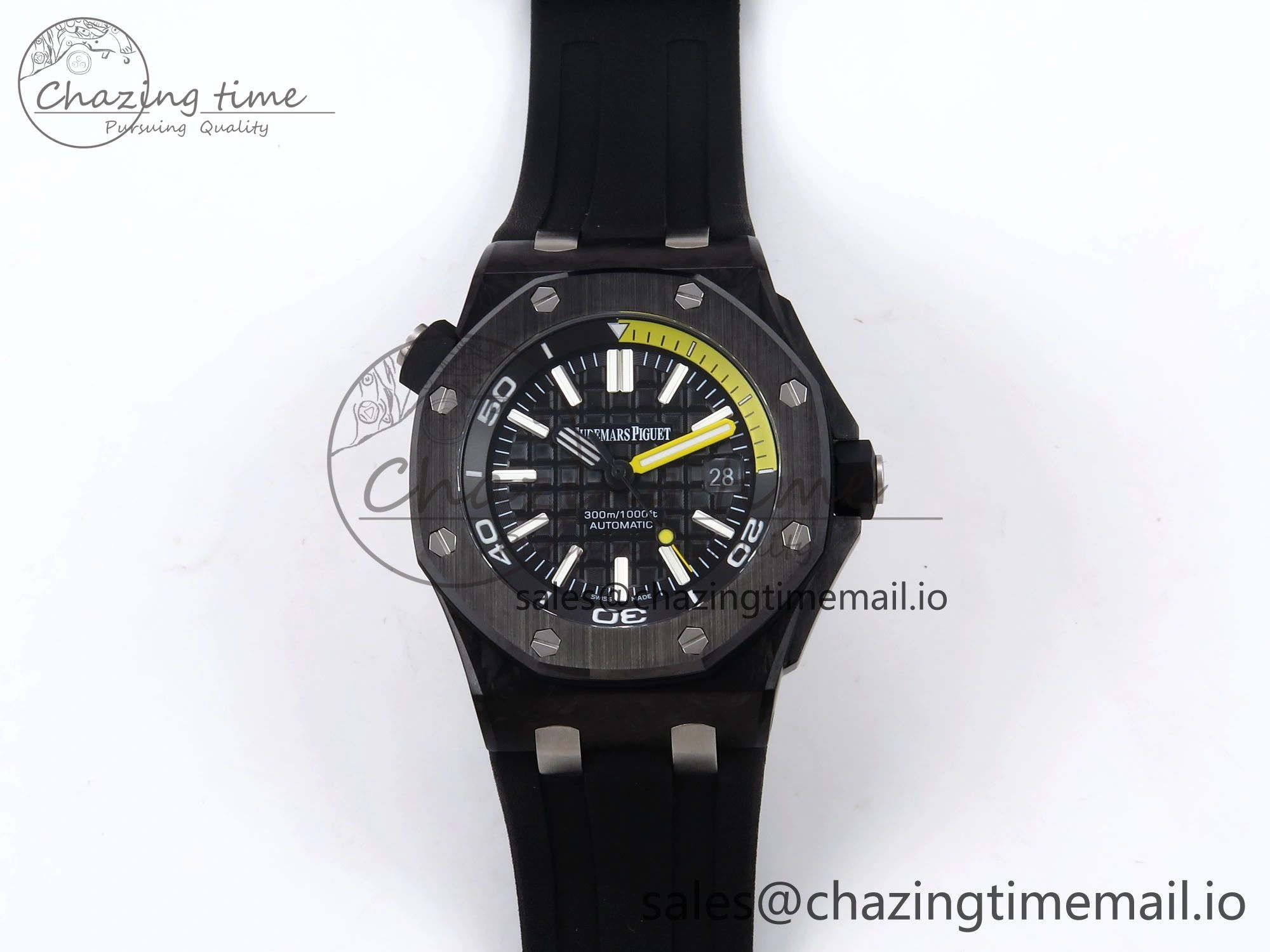 MIROTIME ModernLook Royal Oak Offshore Diver 15706 Forged Carbon IPF Best Edition on Rubber Strap MIYOTA 4394