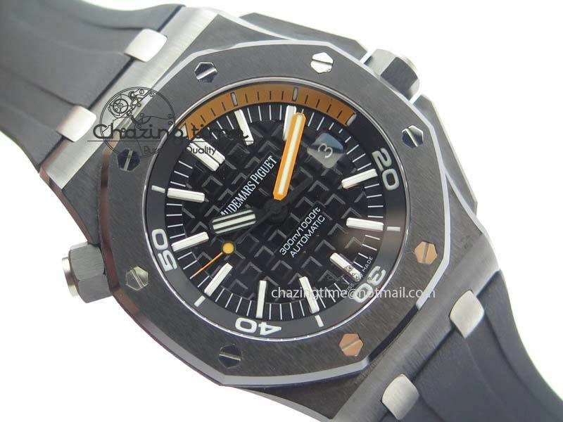 MIROTIME Royal Oak Offshore Diver 15707 Real Ceramic BP-Maker On Rubber Strap A Compact 5040