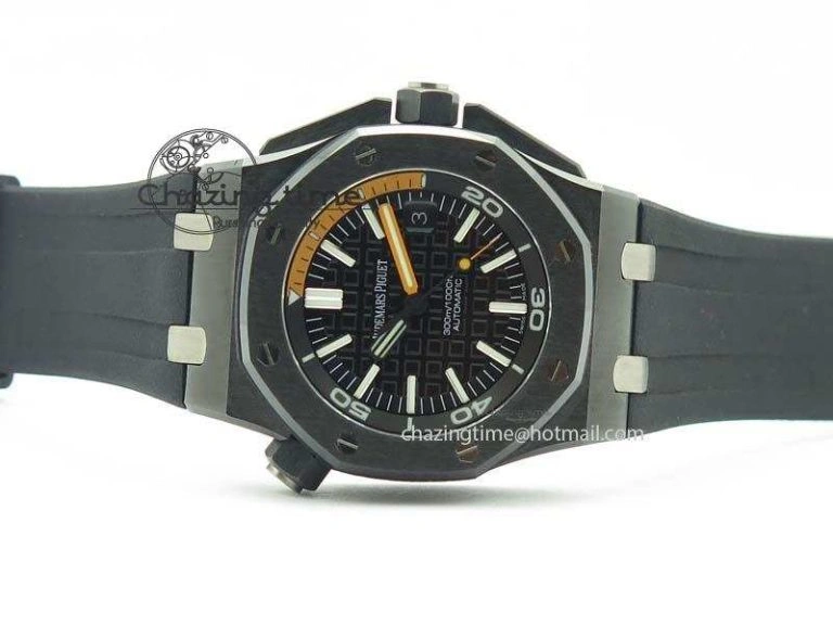 MIROTIME Royal Oak Offshore Diver 15707 Real Ceramic BP-Maker On Rubber Strap A Compact 5040