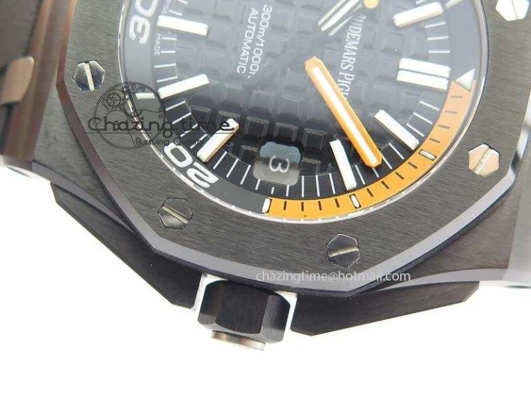 MIROTIME Royal Oak Offshore Diver 15707 Real Ceramic BP-Maker On Rubber Strap A Compact 5040