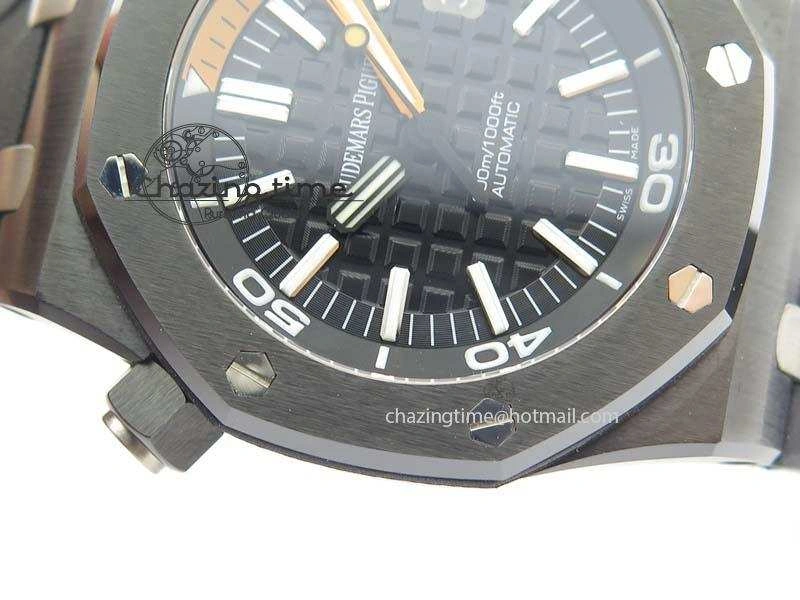MIROTIME Royal Oak Offshore Diver 15707 Real Ceramic BP-Maker On Rubber Strap A Compact 5040