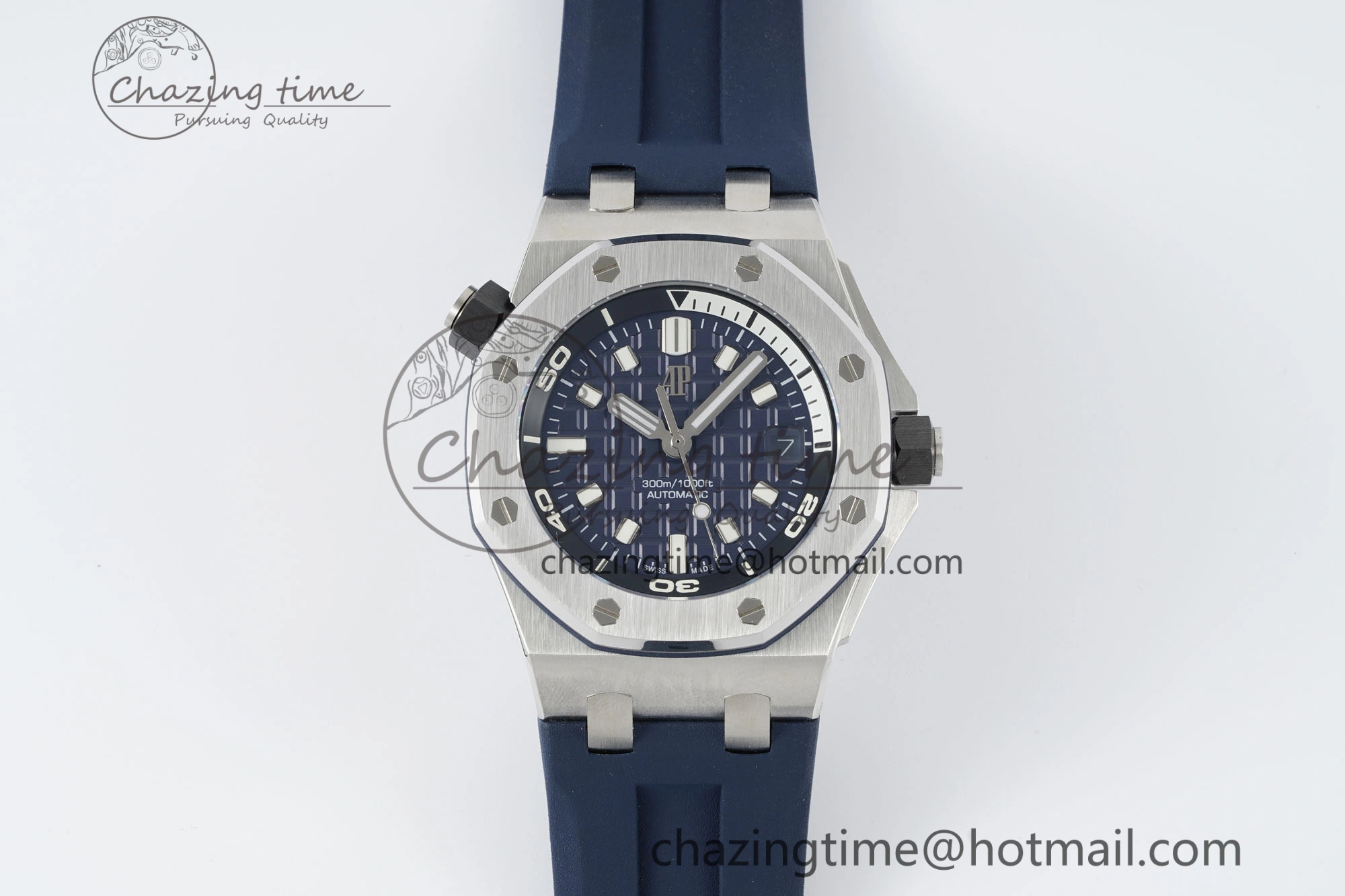 MIROTIME SunProtective Royal Oak Offshore Diver 15720 IPF Best Edition Blue Dial on Blue Rubber Strap A 4706