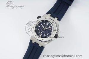 MIROTIME SunProtective Royal Oak Offshore Diver 15720 IPF Best Edition Blue Dial on Blue Rubber Strap A 4706