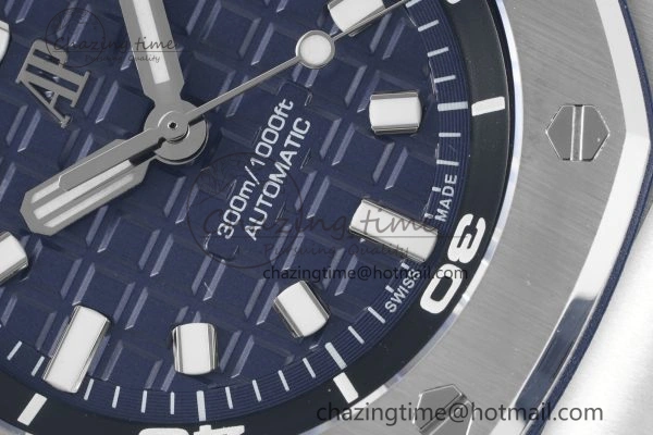 MIROTIME SunProtective Royal Oak Offshore Diver 15720 IPF Best Edition Blue Dial on Blue Rubber Strap A 4706