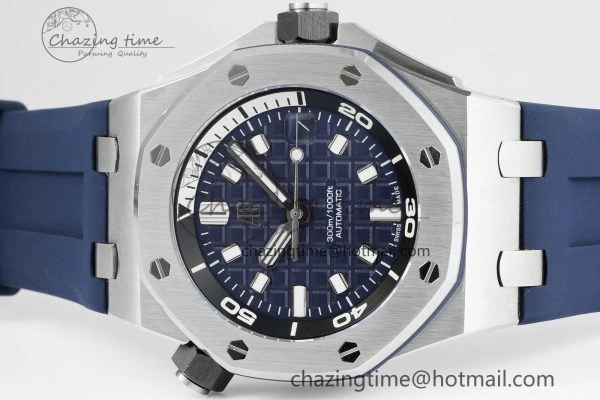MIROTIME SunProtective Royal Oak Offshore Diver 15720 IPF Best Edition Blue Dial on Blue Rubber Strap A 4706