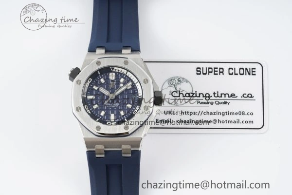 MIROTIME SunProtective Royal Oak Offshore Diver 15720 IPF Best Edition Blue Dial on Blue Rubber Strap A 4706