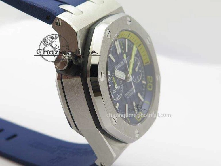 MIROTIME Royal Oak Offshore Diver Chronograph Blue Noob Best Edition On Blue Rubber Strap A Lightweight 5070