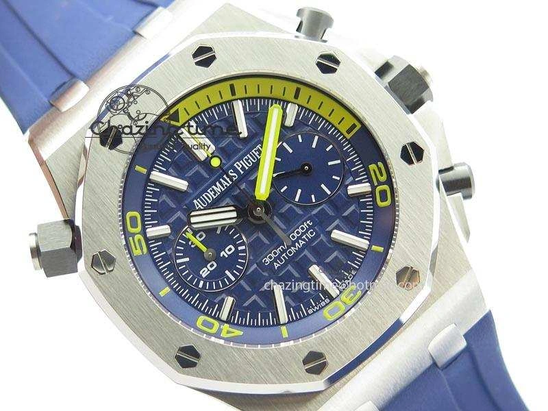MIROTIME Royal Oak Offshore Diver Chronograph Blue Noob Best Edition On Blue Rubber Strap A Lightweight 5070