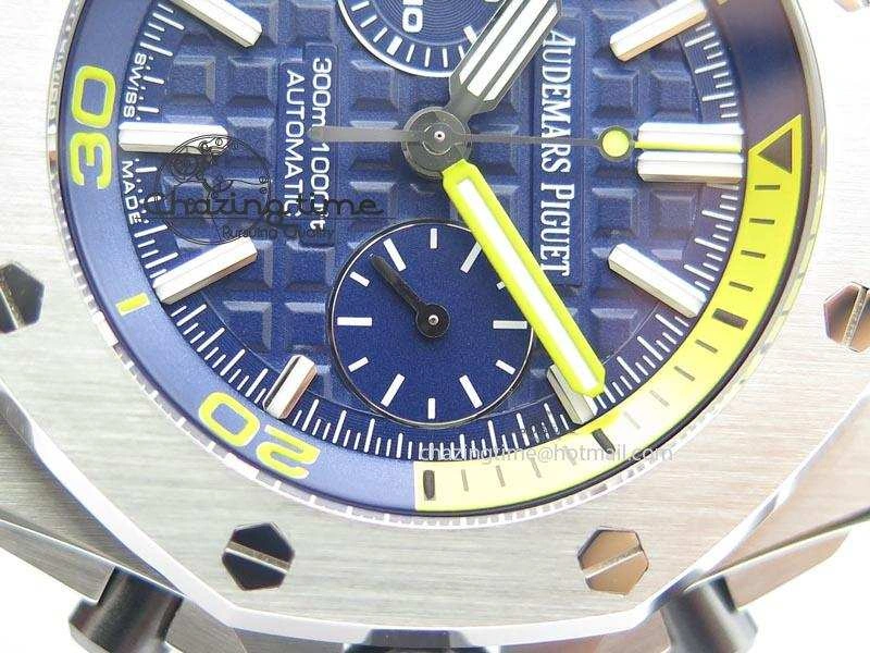 MIROTIME Royal Oak Offshore Diver Chronograph Blue Noob Best Edition On Blue Rubber Strap A Lightweight 5070