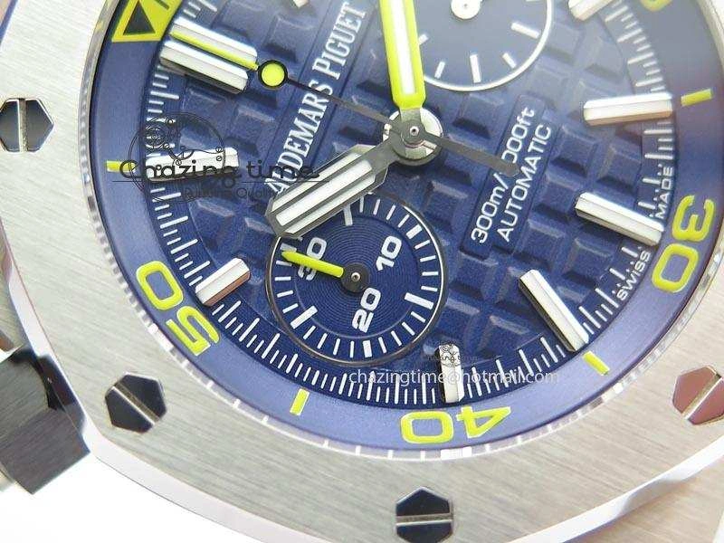 MIROTIME Royal Oak Offshore Diver Chronograph Blue Noob Best Edition On Blue Rubber Strap A Lightweight 5070