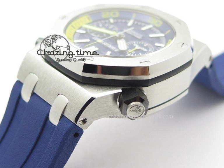 MIROTIME Royal Oak Offshore Diver Chronograph Blue Noob Best Edition On Blue Rubber Strap A Lightweight 5070