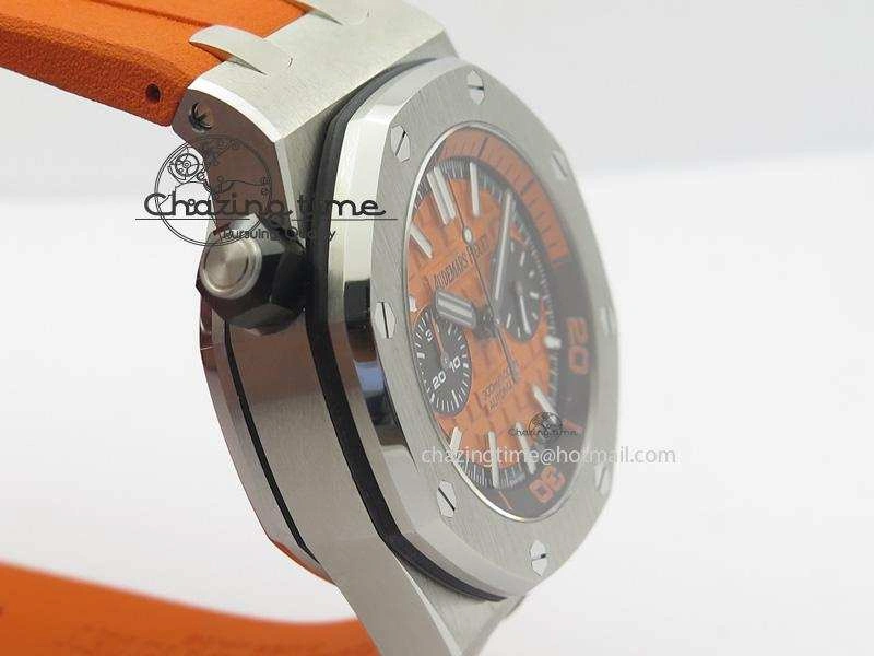 MIROTIME Efficient Royal Oak Offshore Diver Chronograph Orange JF Best Edition On Orange Rubber Strap A 5081