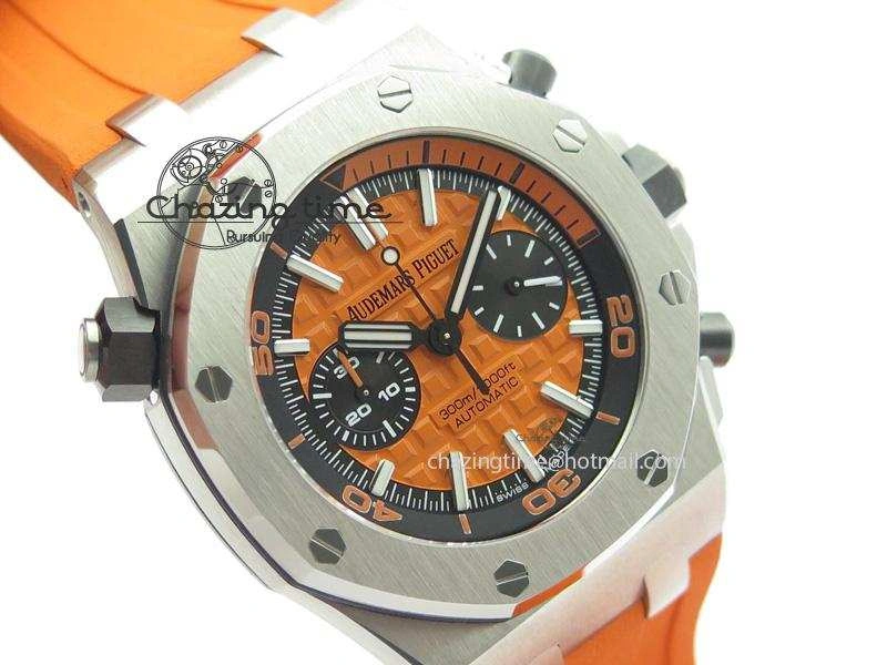 MIROTIME Efficient Royal Oak Offshore Diver Chronograph Orange JF Best Edition On Orange Rubber Strap A 5081