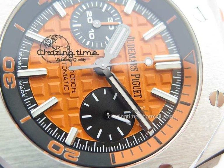 MIROTIME Efficient Royal Oak Offshore Diver Chronograph Orange JF Best Edition On Orange Rubber Strap A 5081