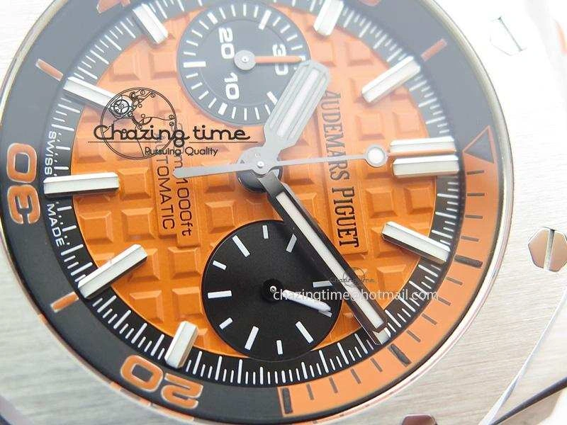 MIROTIME Efficient Royal Oak Offshore Diver Chronograph Orange JF Best Edition On Orange Rubber Strap A 5081