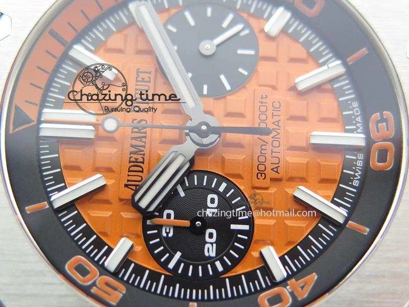 MIROTIME Efficient Royal Oak Offshore Diver Chronograph Orange JF Best Edition On Orange Rubber Strap A 5081