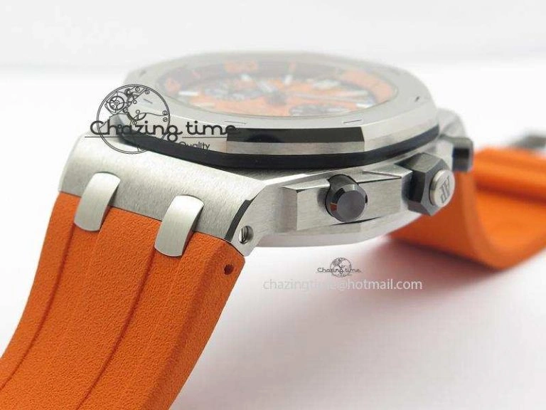 MIROTIME Efficient Royal Oak Offshore Diver Chronograph Orange JF Best Edition On Orange Rubber Strap A 5081