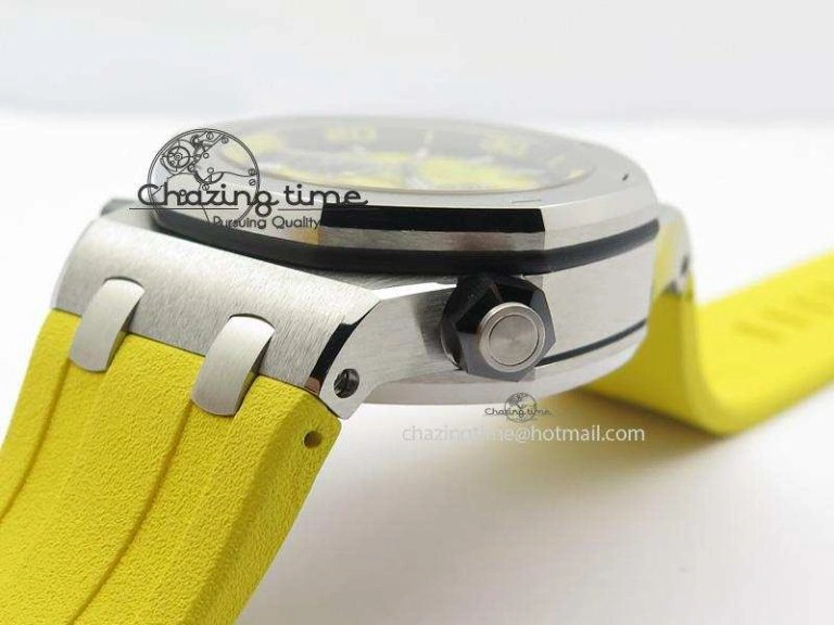 MIROTIME Casual Royal Oak Offshore Diver Chronograph Yellow JF Best Edition On Yellow Rubber Strap A 5086