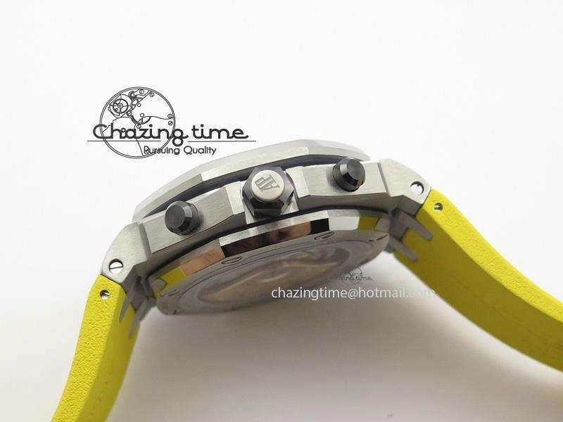 MIROTIME Casual Royal Oak Offshore Diver Chronograph Yellow JF Best Edition On Yellow Rubber Strap A 5086